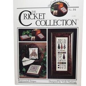 The Cross-Eyed Cricket Regimental Stripes No. 84 Cross Stitch Pattern Leaflet